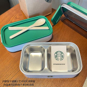 STARBUCKS不鏽鋼雙層保溫飯盒