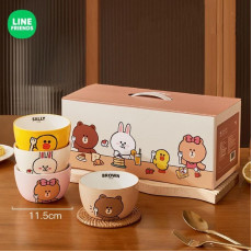 LINE FRIENDS 陶瓷碗4件套