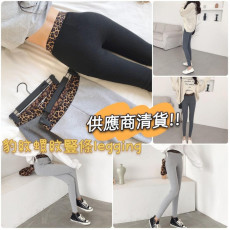 豹紋螺紋豎條Legging(2條）