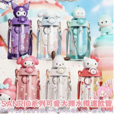 Sanrio卡通大頭公仔吸管水樽